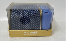 Load image into Gallery viewer, Michael Kors Mens Blue Printed Silk Adjustable Formal Pointed Tie One Size
