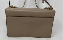 Load image into Gallery viewer, DKNY Womens Elissa Beige Leather Adjustable Chain Strap Flap Over Shoulder Bag
