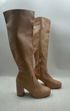 Load image into Gallery viewer, Charlotte Russe Womens Cream Block Heel Side-Zip Knee-High Riding Boots Size 9
