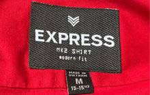 Load image into Gallery viewer, Express Mens Red Stretch Cotton Long Sleeve Modern Fit Dress Shirt Sz M 15-15.5
