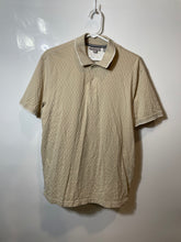 Load image into Gallery viewer, Ted Baker Mens Beige Geometric Textured Short Sleeve Polo Shirt Size Large
