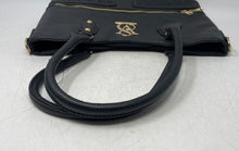 Load image into Gallery viewer, Victoria's Secret Womens Black Leather Double Handle Slouchy Satchel Handbag
