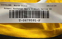 Load image into Gallery viewer, Armani Exchange Mens Yellow Stripe Logo Short Sleeve Crew Neck T-Shirt XS
