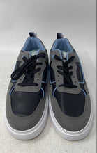 Load image into Gallery viewer, Mens Gray Black Faux Leather Lace-Up Low Top Fashion Sneakers Shoes Size EU 44
