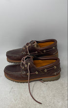 Load image into Gallery viewer, Timberland Mens Authentic 3-Eye Lug Handsewn Brown Leather Boat Shoes Size 8.5 M
