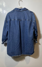 Load image into Gallery viewer, Old Navy Womens Blue Denim Cotton Long Sleeve Collared Button-Up Shirt Size S
