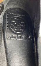 Load image into Gallery viewer, Authentic Tory Burch Womens Black Leather Cap Toe Ballet Flats 7M Damaged
