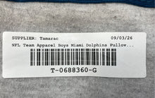 Load image into Gallery viewer, NFL Team Apparel Boys Aqua Gray Miami Dolphins Pullover Hoodie Size 14-16
