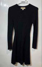 Load image into Gallery viewer, Michael Kors Womens Black Knitted Long Sleeve Crew Neck Short Mini Dress Size XS
