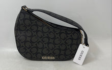 Load image into Gallery viewer, Guess Womens Bobbin Black Gray Signature Print Shoulder Handbag With Tags
