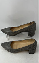 Load image into Gallery viewer, Adrienne Vittadini Womens Fiona Gray Studded Slip-On Block Pump Heels Size 7
