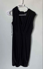 Load image into Gallery viewer, Express Womens Black Sleeveless Faux Wrap V-Neck Back-Zip Mini Dress Size S
