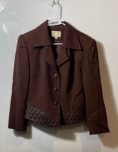 Load image into Gallery viewer, Alberto Makali Womens Brown Wool Collared Long Sleeve Button Front Jacket Size 8
