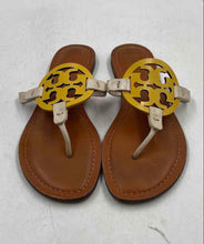 Load image into Gallery viewer, Authentic Tory Burch Womens Miller Yellow Cream Thong Sandals Size 9.5 Damaged
