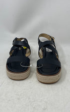 Load image into Gallery viewer, Michael Kors Womens Black Leather Crossover Strap Espadrille Sandals Size 8M
