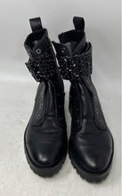 Load image into Gallery viewer, Karl Lagerfeld Womens Pippa Black Leather Side Zip Combat Boots Size 8M
