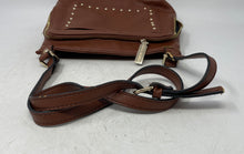Load image into Gallery viewer, Steve Madden Womens Brown Pebbled Leather Adjustable Strap Zip Top Crossbody Bag
