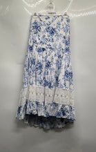 Load image into Gallery viewer, Altar'd State Womens White Blue Floral Strapless Back Zip Fit &amp; Flare Dress Sz L
