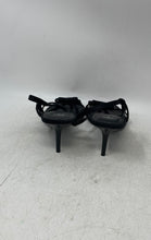 Load image into Gallery viewer, Zara Womens Black Leather Open Toe Stiletto Slingback Heels Size EUR 39
