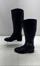 Load image into Gallery viewer, Geox Womens Black Leather Side Zip Round Toe Riding Boots Size EUR 40

