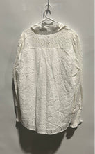 Load image into Gallery viewer, Pretty Garden Womens White Eyelet Long Sleeve Collared Blouse Top Size XL W/ Tag
