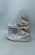 Load image into Gallery viewer, Nike Kids Air Jordan 1 Retro High OG FD2597-107 White Gold Sneaker Shoes Size 3Y
