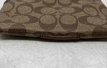 Load image into Gallery viewer, Coach Womens Brown Signature Print Inner Divider Corner Zip Wristlet Wallet
