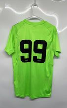 Load image into Gallery viewer, Capelli Sport Mens Green Short Sleeve #99 Soccer Goalkeeper Jersey Size Small
