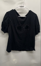 Load image into Gallery viewer, Karl Lagerfeld Womens Black Sunglass Short Sleeve Round Neck Blouse Top Size XL
