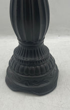 Load image into Gallery viewer, Antique Fitz &amp; Floyd Matte Black Resin Fluted Pedestal Design Candlestick Holder

