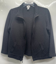Load image into Gallery viewer, Weekends By Chico's Womens Black Long Sleeve Full-Zip Quilted Jacket Size 0
