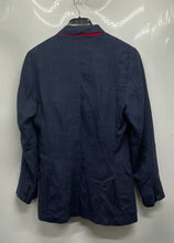 Load image into Gallery viewer, Zara Mens Blue Linen Long Sleeve Notch Lapel Two-Button Blazer Jacket Size 36

