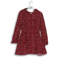 Load image into Gallery viewer, Forever 21 Womens Red Floral Long Sleeve Mock Neck Lined Mini Dress Size M
