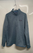Load image into Gallery viewer, Patagonia Women’s Blue Long Sleeve Mock Neck 1/4 Zip Pullover Sweater Size L
