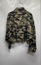 Load image into Gallery viewer, Zara Womens Green Camouflage Army Long Sleeve Full-Zip Windbreaker Jacket Size M
