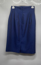 Load image into Gallery viewer, Dana Buchman Womens Blue Striped Back Zip Vented Straight &amp; Pencil Skirt Size 4
