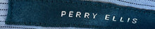 Load image into Gallery viewer, Perry Ellis Mens Blue Striped Print Cotton Short Sleeve Button-Up Shirt Size L/G
