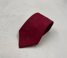 Load image into Gallery viewer, Christian Dior Mens Burgundy Printed Silk Formal Adjustable Pointed Tie
