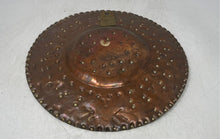 Load image into Gallery viewer, Vintage Brass Hammered Tribal Embossed Aztec Sun Stone Calendar Wall Plate
