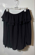 Load image into Gallery viewer, Michael Kors Womens Black Long Sleeve Off-The-Shoulder Blouse Top Size Large
