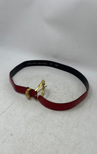 Load image into Gallery viewer, Lemie Womens Red Genuine Leather Adjustable Buckle Formal Dress Belt Size M
