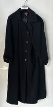 Load image into Gallery viewer, Gallery Womens Black Long Sleeve Collared Button-Front Overcoat Size 16W
