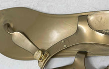 Load image into Gallery viewer, Michael Kors Womens Gold MK Plate Jelly Buckle Open Toe Thong Sandals Size 11M
