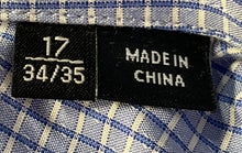 Load image into Gallery viewer, Hugo Boss Mens Blue Check Cotton Sharp Fit Long Sleeve Collared Dress Shirt 17
