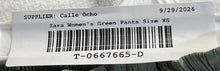 Load image into Gallery viewer, Zara Womens Green Flat Front Crinkle Wide-Leg Drawstring Trouser Pants Size XS
