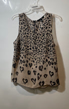 Load image into Gallery viewer, Forever 21 Womens Brown Animal Print Sleeveless Back-Zip Sheer Tank Top Size L
