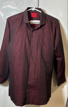 Load image into Gallery viewer, Hugo Boss Mens Red Black Long Sleeve Extra Slim Fit Dress Shirt Size 39 15.5
