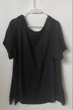 Load image into Gallery viewer, No Brand Womens Black Short Sleeve Pocket Round Neck Tunic Blouse Top One Size
