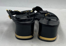 Load image into Gallery viewer, Authentic Tory Burch Womens Black Block Heel Slingback Sandals Size 10 M Damaged
