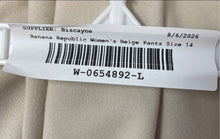 Load image into Gallery viewer, Banana Republic Womens Beige Hayden High-Rise Tapered Ankle Pants Size 14 W/ Tag
